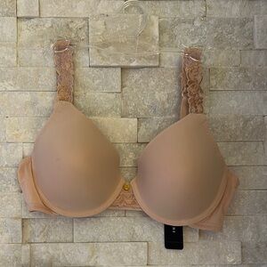 Natori Lace Trimmed Bra in Nude/Cameo Rose 32D